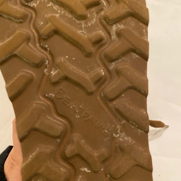 Bearpaw suede sheepskin and wool blend wedge lace up boots tan Size 8 - Picture 7 of 8